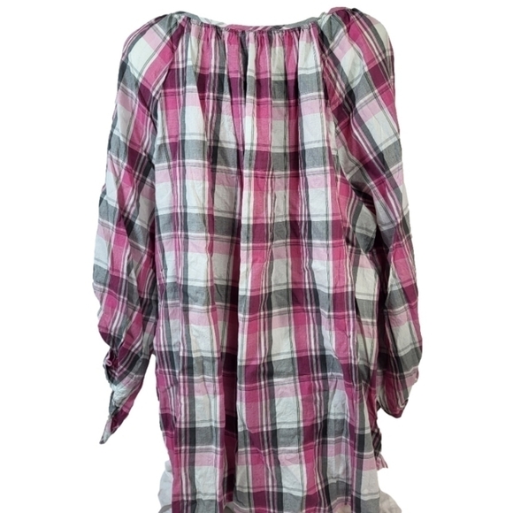 Lane Bryant Pink Plaid Long Blouse - Picture 5 of 8